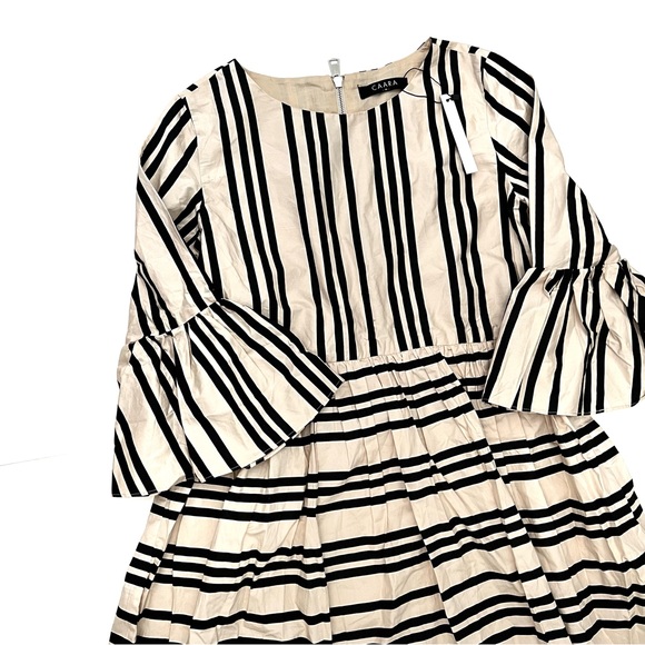 Caara Dresses & Skirts - Caara Mixed Stripe Bell Sleeve Dress